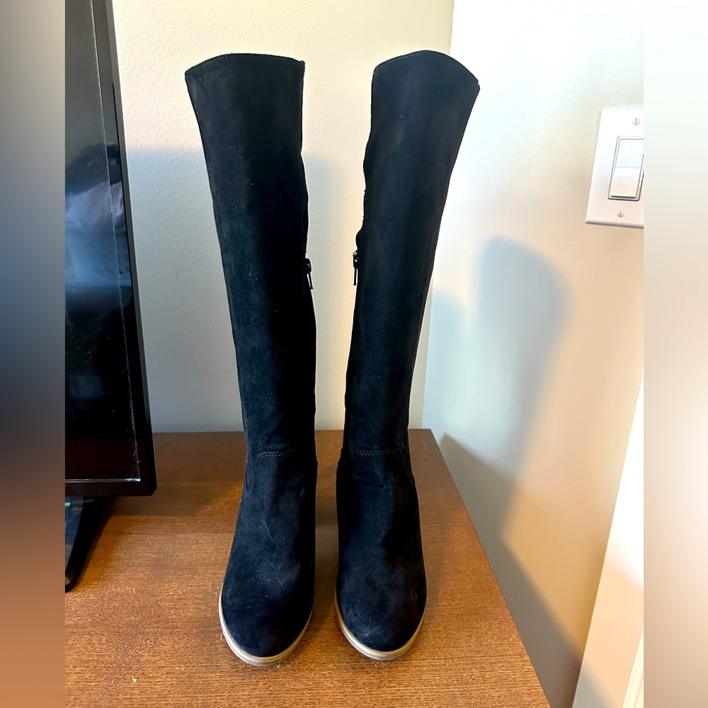Universal Thread Black Suede Knee High Boots, Women’s 7.5